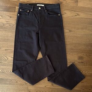 Levi’s Premium Wedgie Straight Black Denim Jeans Sz 28 x 30